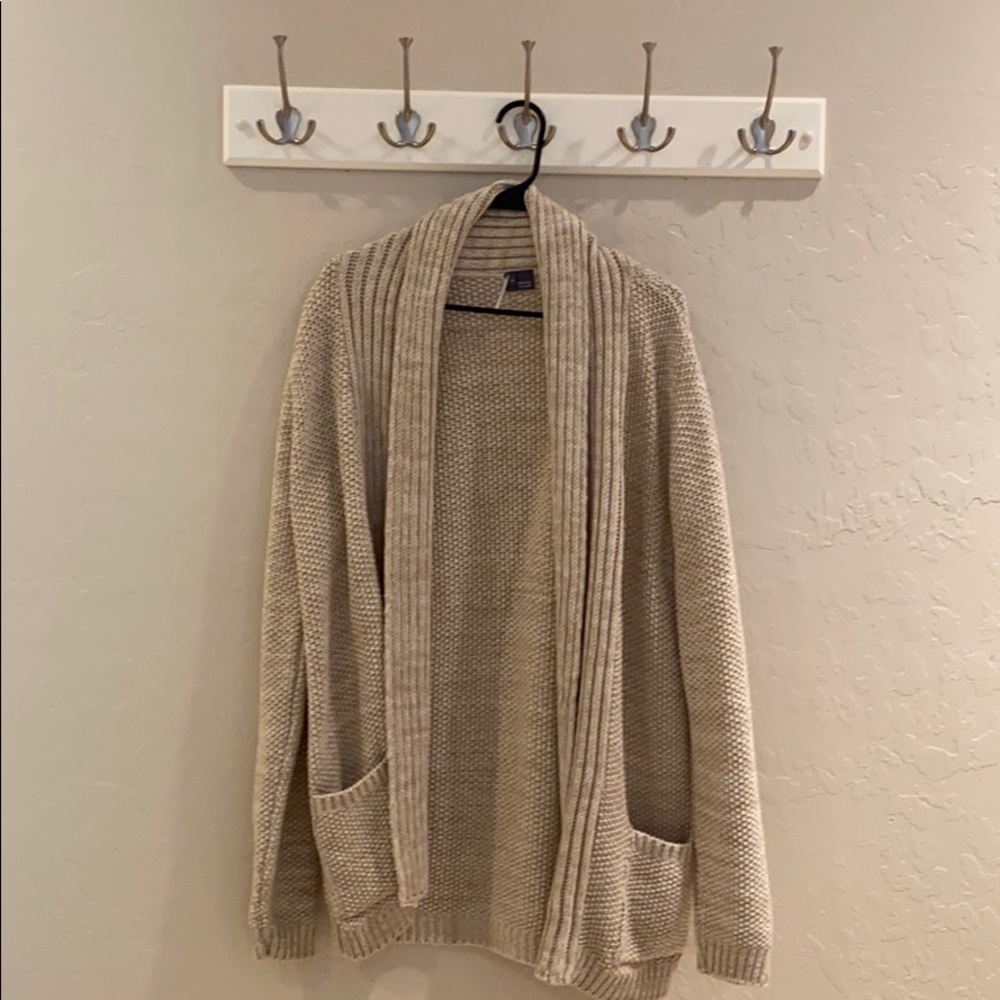 Sparkle and Fade Sz M beige knit jacket